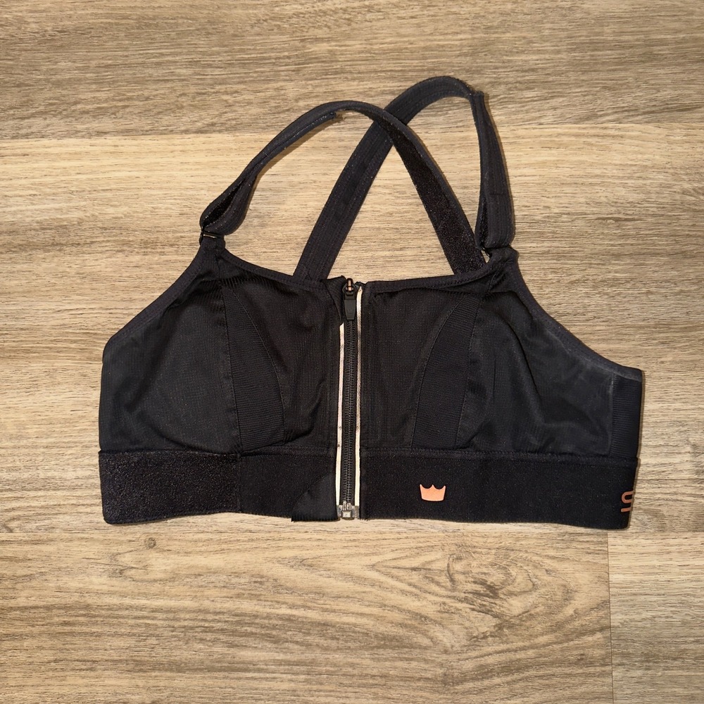 Shefit Ultimate Sports Bra Black Rose Gold High Impact Front Zip Adjustable